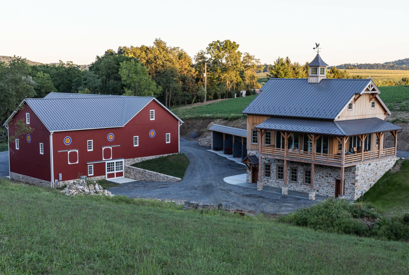 standing-seam on a house and a barn